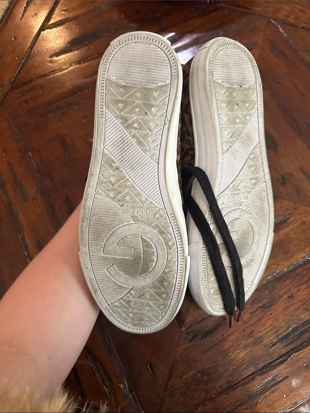 Guess Leopard-Print Lace-Up Sneakers in Brown and Black